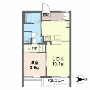 プラムハウス西賀茂【0203号室】の間取り