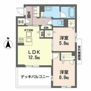 シャーメゾン 清風【1階】の間取り
