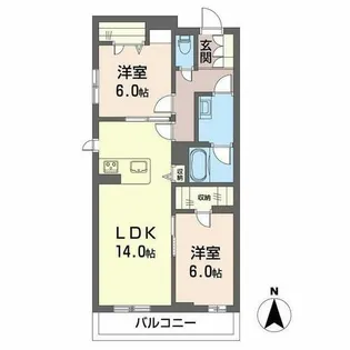 エクレール ヴェール シャーメゾン西院【0204号室】の間取り