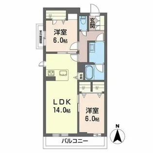 エクレール ヴェール シャーメゾン西院【3階】の間取り