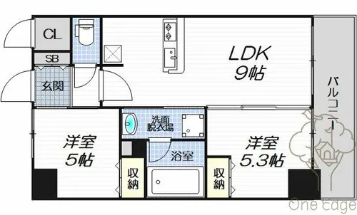 エステムプラザ梅田【3階】の間取り