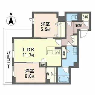 シャーメゾン 清風【0205号室】の間取り