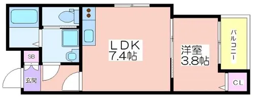 モアナ墨江【1階】の間取り