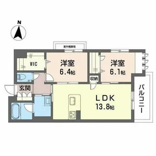 シャーメゾン 西ノ京【0201号室】の間取り