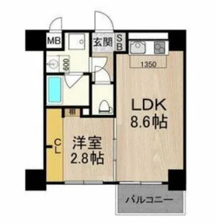 フロンティアタワー九条Ⅰ【4階】の間取り