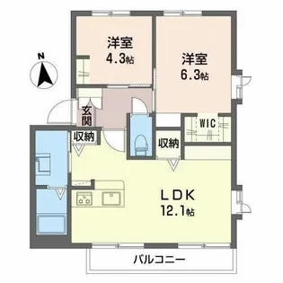in ひもろぎ【0202号室】の間取り