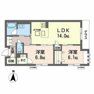 シャーメゾン 西ノ京【1階】の間取り
