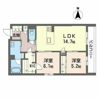 ヴェスプッチ 二条城【0201号室】の間取り