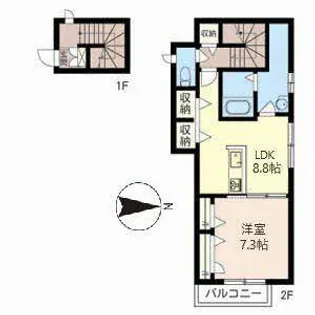 メゾン宮ノ前【0201号室】の間取り