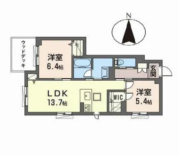 シャーメゾン梅小路【0101号室】の間取り