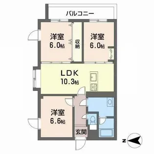 ロイヤルコートワダ【0303号室】の間取り