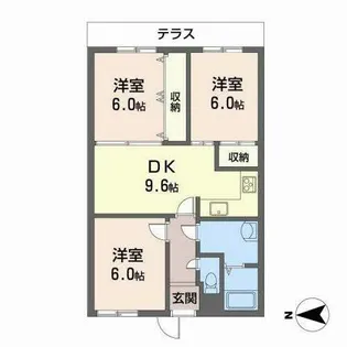ロイヤルコートワダ【0106号室】の間取り