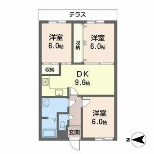 ロイヤルコートワダ【0105号室】の間取り