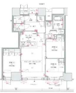 ジオタワー大阪十三【35階】の間取り
