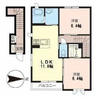 グランシード等持院【0201号室】の間取り