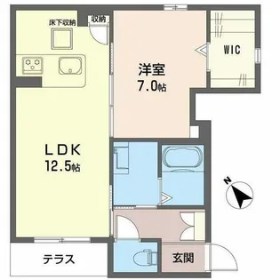 フィオリータ西今【1階】の間取り