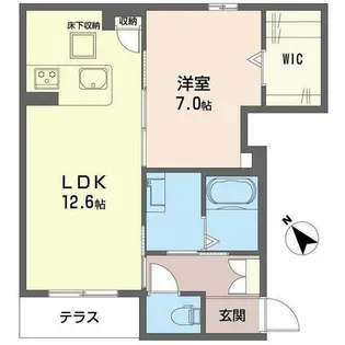 フィオリータ西今【1階】の間取り