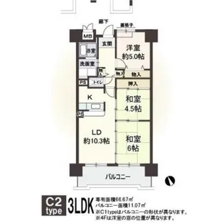 アメニティ江戸堀【5階】の間取り