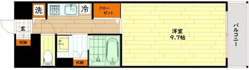 インザグレイス天神橋【4階】の間取り