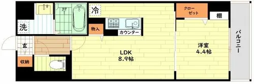 LaSante梅田北【9階】の間取り