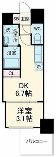 セレニテフラン西天満アリエ【14階】の間取り