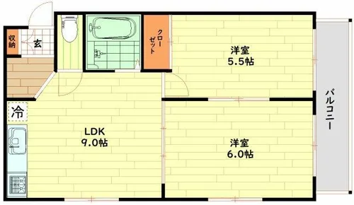 シティコート東扇町【3階】の間取り