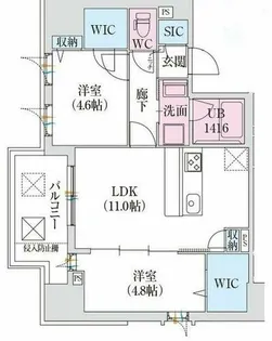 スプランディッドX(テン)【8階】の間取り