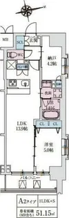 スプランディッド上本町WESTⅡ【12階】の間取り