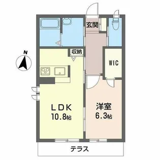 ラフィネHANA B棟【B103号室】の間取り