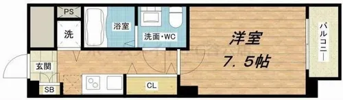 アドバンス上町台グレイス【8階】の間取り