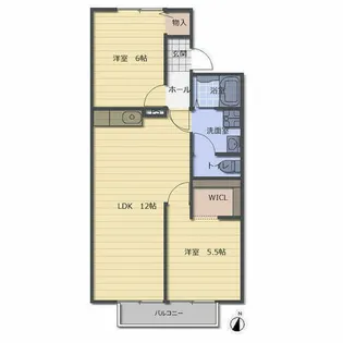 シャトーしらさぎD棟【202号室】の間取り