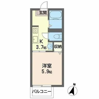 フレグランス神明【0202号室】の間取り