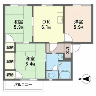 JAハイツかまえ【0203号室】の間取り