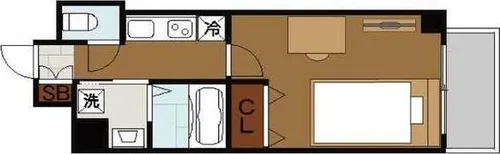 レジュールアッシュ天王寺【4階】の間取り