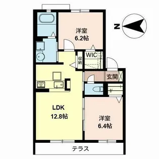 シャーメゾン鈴の宮【0105号室】の間取り