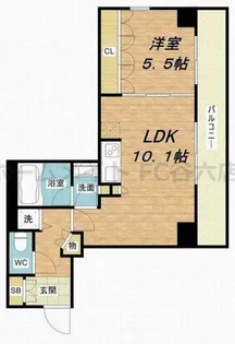 アップルタワー大阪谷町【6階】の間取り