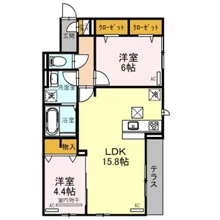 クラシスト堺東【1階】の間取り