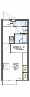 レオパレスレインボー松ヶ丘【207号室】の間取り