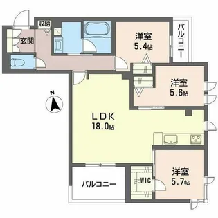 アリビオ 田辺【0301号室】の間取り