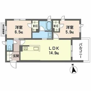 アリビオ 田辺【0305号室】の間取り