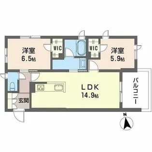 アリビオ 田辺【0205号室】の間取り