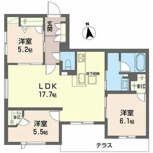 アリビオ 田辺【0102号室】の間取り