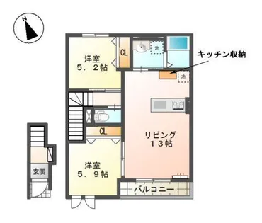トワ・フィーユ【2階】の間取り