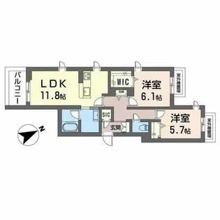 エクリアス浜寺【0302号室】の間取り