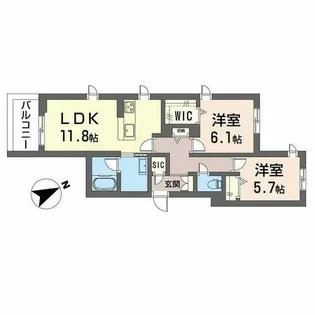 エクリアス浜寺【0202号室】の間取り