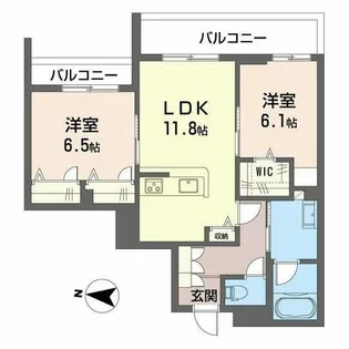 シャーメゾン ジー コート ホウゼンジ【0203号室】の間取り