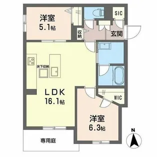 シャーメゾン プレアデス【0101号室】の間取り
