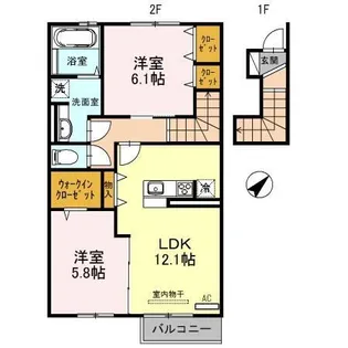 ガーデンハウス大野【A205号室】の間取り