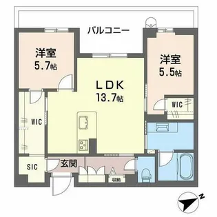 アルテーヌ浜寺元町【0305号室】の間取り