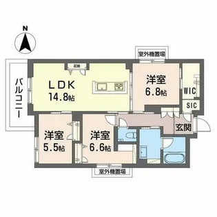 シャーメゾン北田辺【4階】の間取り